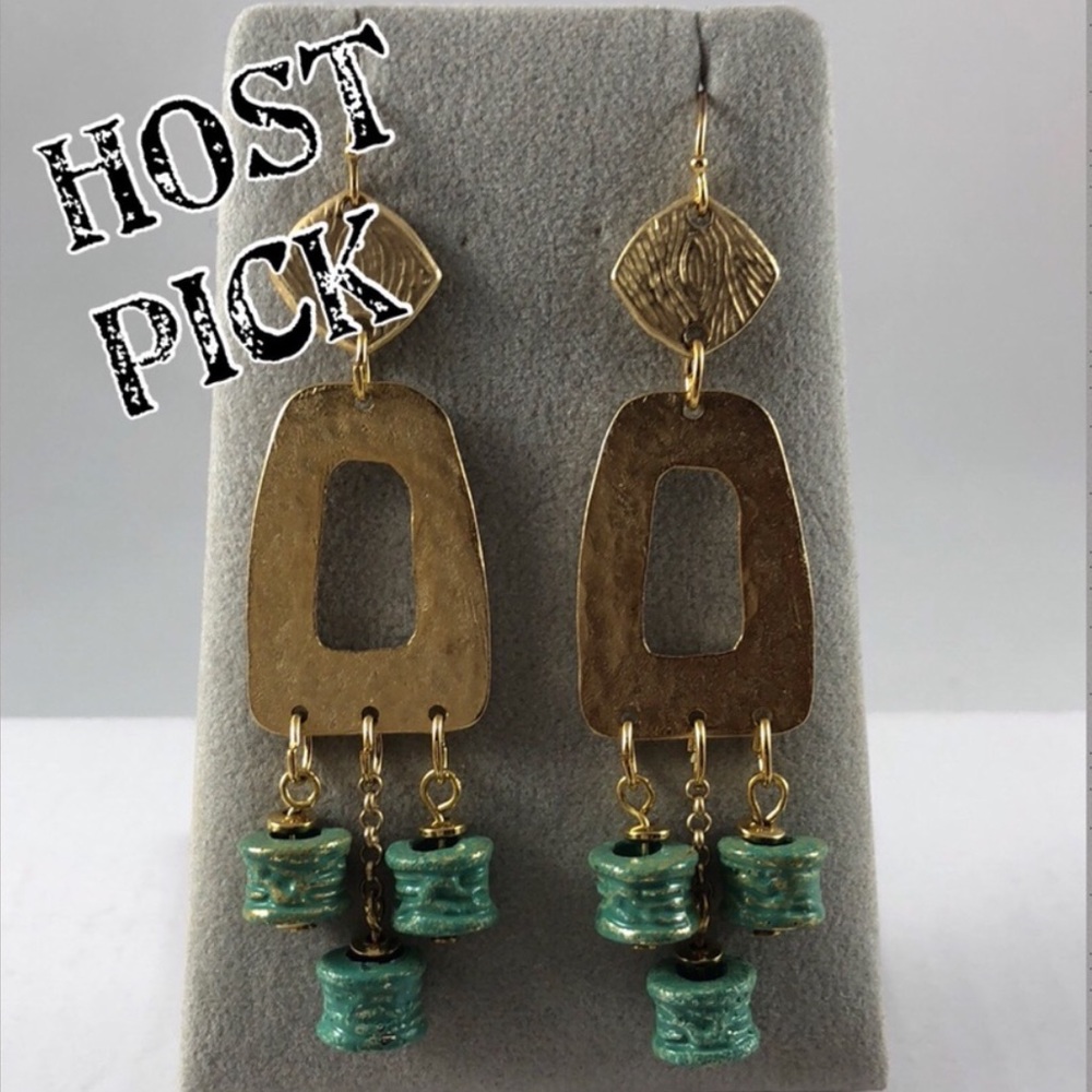 HOST PICK Verdi Gris Abstract Drop Earrings - Picture 2 of 5